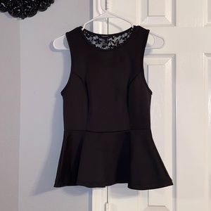 Black business style top with lace back